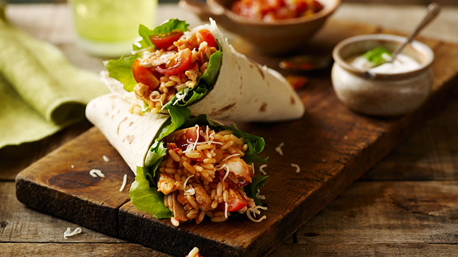 super easy shredded chicken burritos